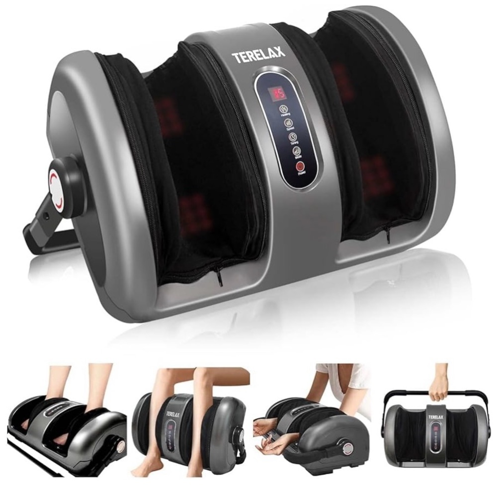 New/TERELAX Foot Massager Machine Shiatsu Foot and Calf/Leg Massager with Heat